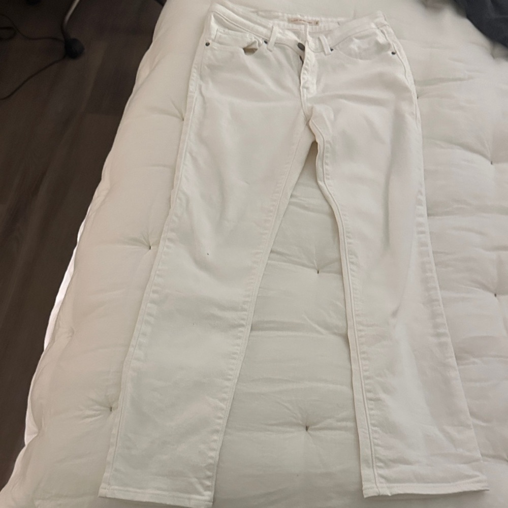 Classic White Straight Leg Jeans